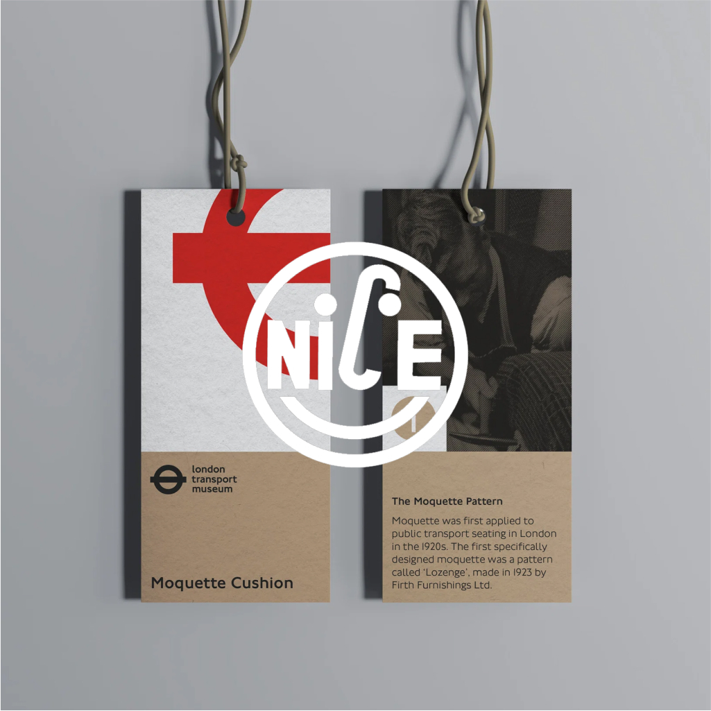 The studios new branding and packaging system for the museum shop takes from tube station tiles and the network’s multitude of signs and symbols. Image