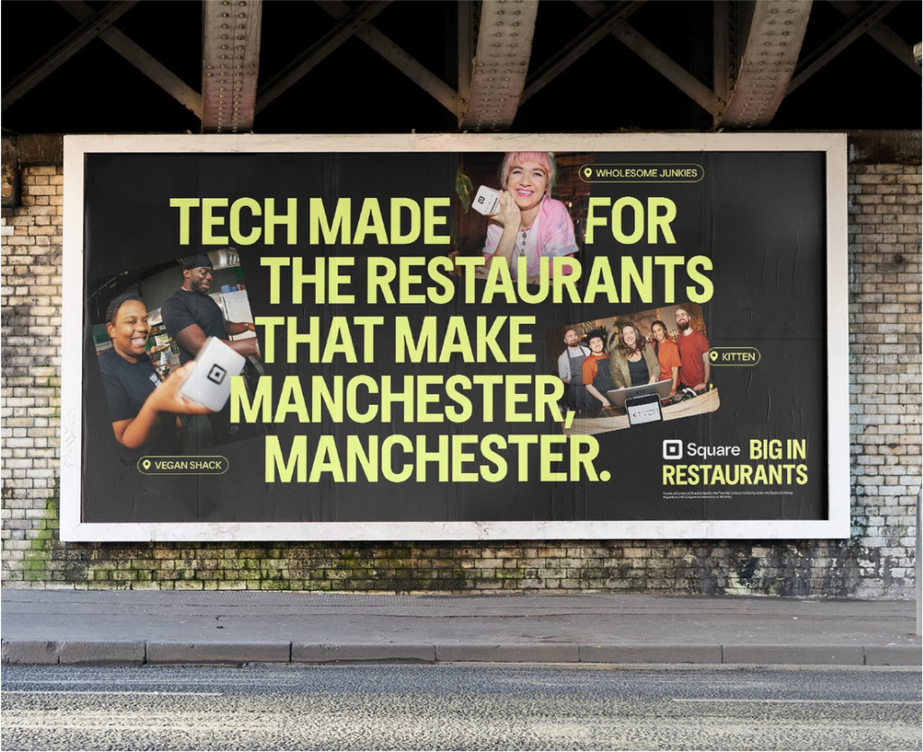 Kit Studio and Square have collaborated on an innovative OOH campaign that highlights real restaurants and kitchens in Manchester and London. Image