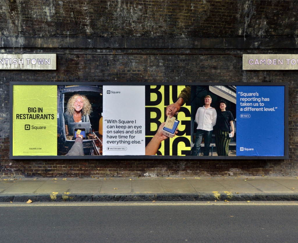 Building on the momentum of the established Big in Restaurants campaign, Kit Studio worked closely with Square to amplify the candid and raw photography captured by Exell, to bring the energy of real kitchens and restaurants to OOH. Image